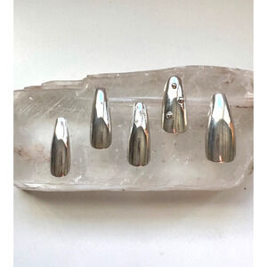 Sterling Silver Nails, Nail Art, Press-On Nails,  Jewelry Accessories, Custom